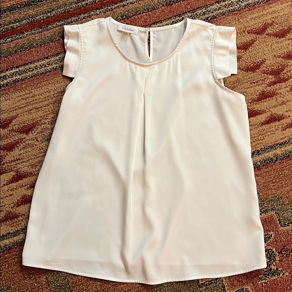 Calvin Klein Ivory Cap Sleeve Top